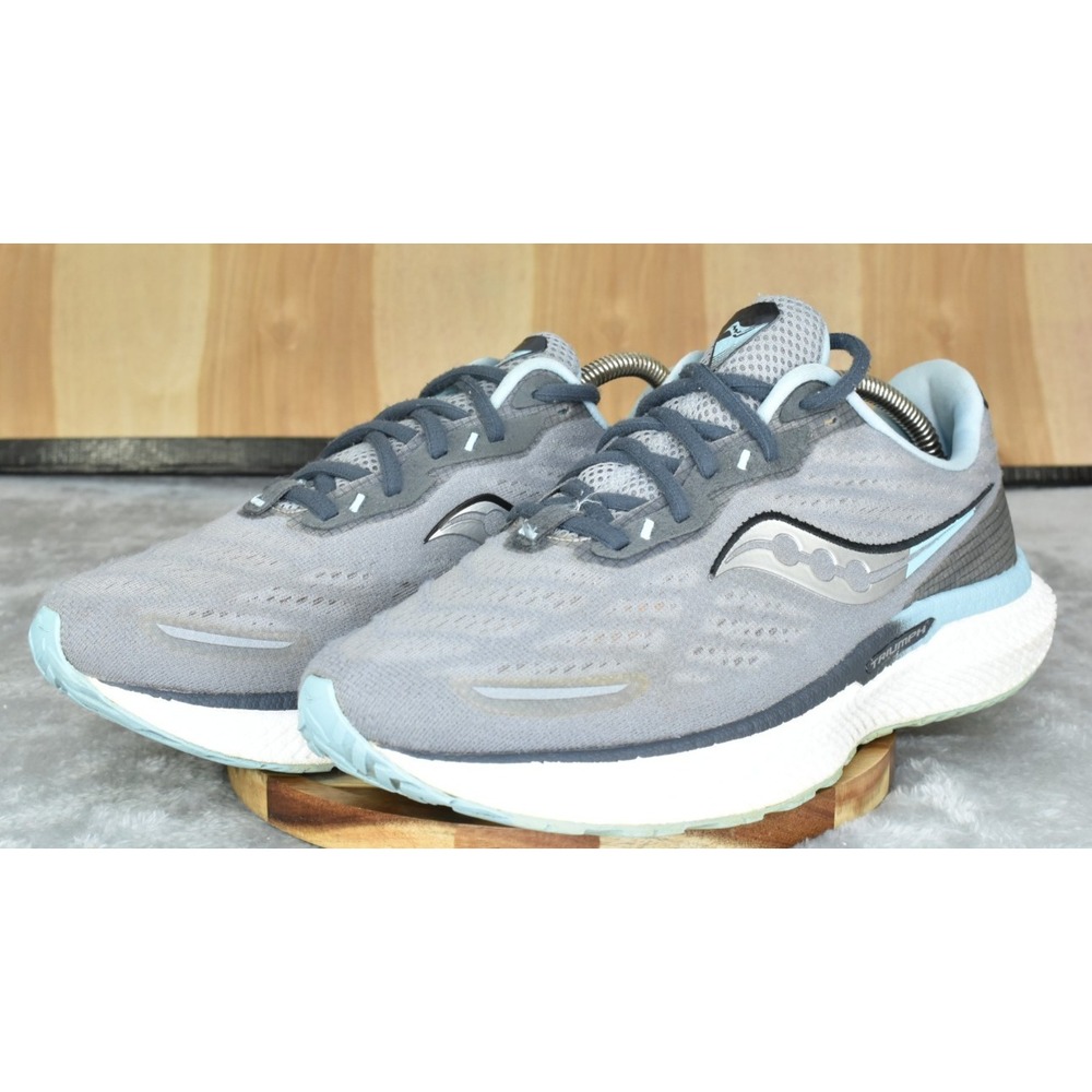 Saucony Triumph 19 Women Shoes Size 10 Wiide Alloy/Powder Running Sneakers
